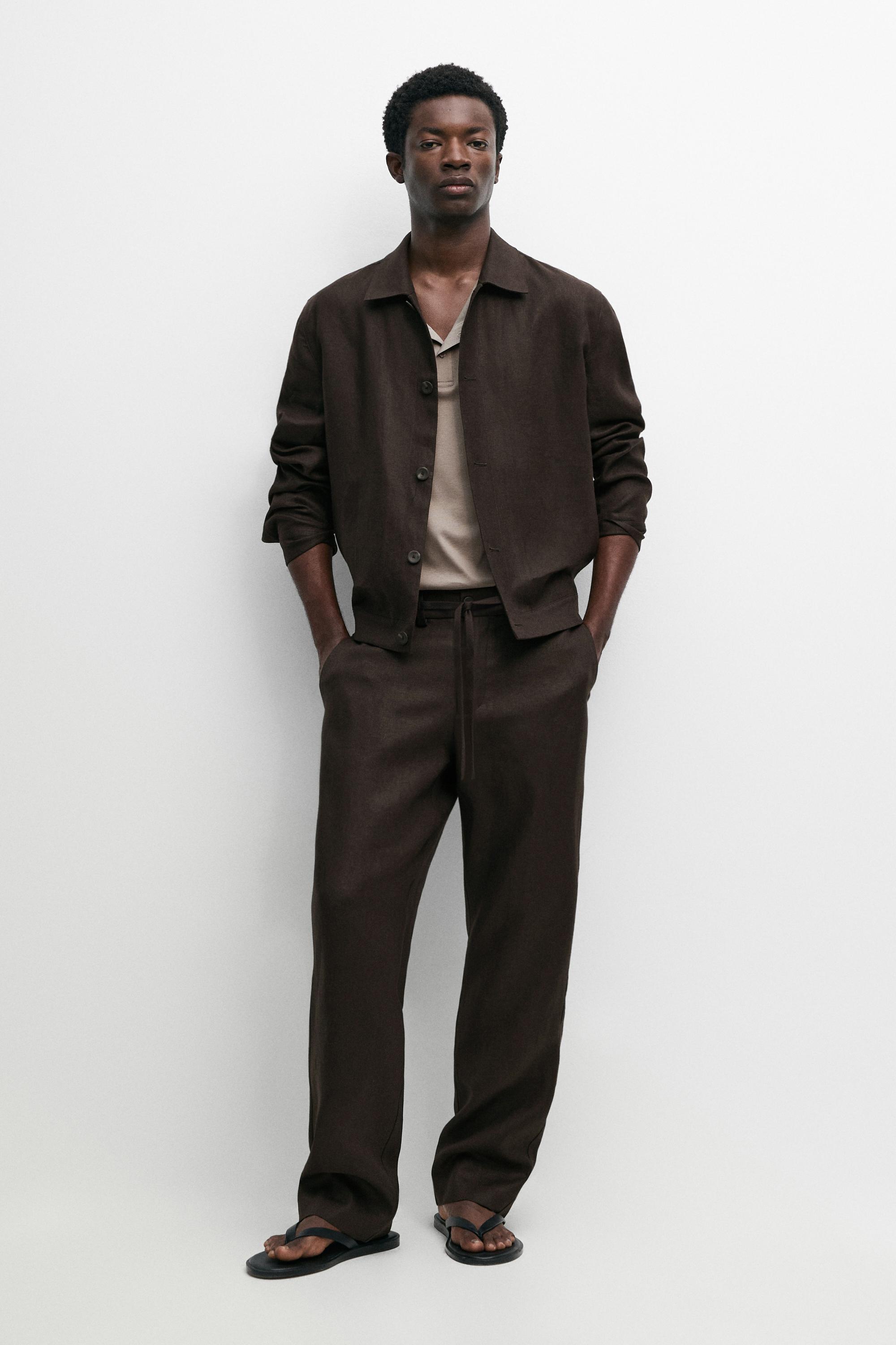 Total look 100% linen pants